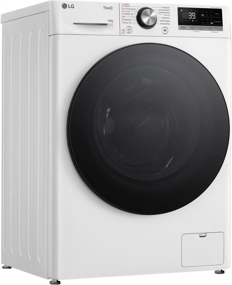 LG Waschmaschine F4WR700Y, 10 kg, 1400 U/min, AI Wash, ThinQ App inkl. Programm-Download